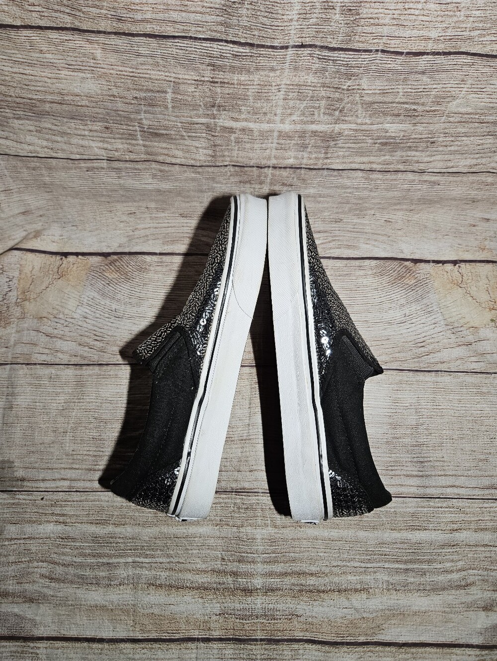 Vans black sequin slip on sneakers - Picture 7 of 9